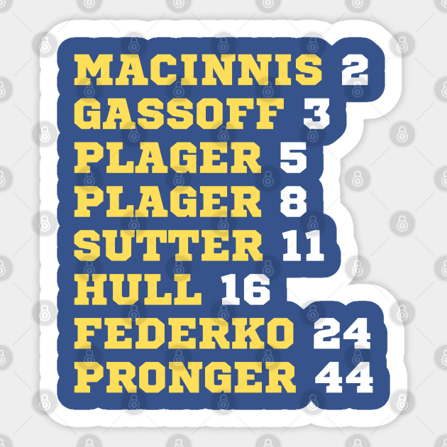 Blues Retired Numbers Sticker by Litehouse Tees